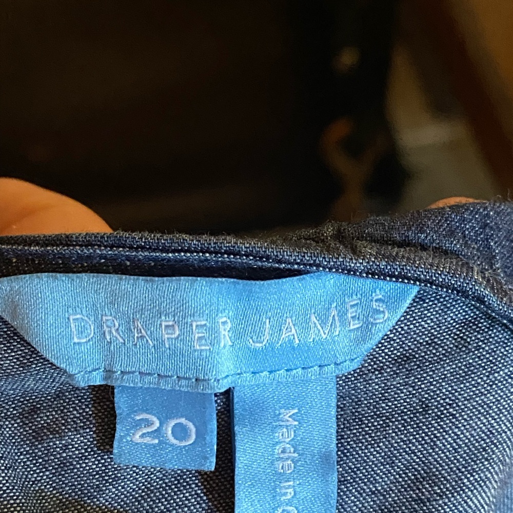 Draper James Denim Blue Chambray Wrap Dress 20 - Picture 4 of 6
